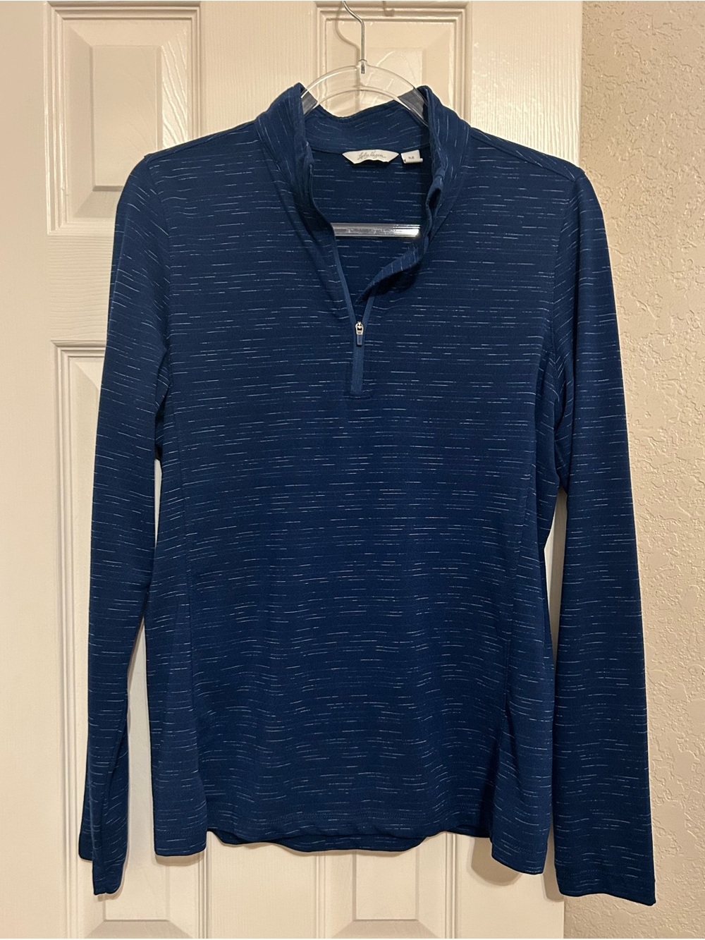 Lady Hagen Navy Heathered Quarter-Zip Pullover